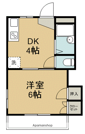 メープルコート(1DK/3階)の間取り写真