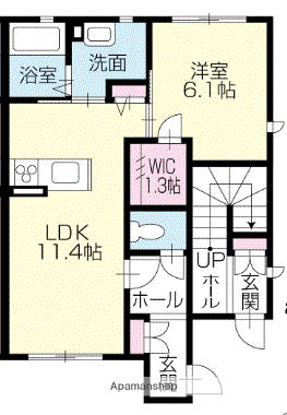 プロヌーブウエスト(1LDK/1階)の間取り写真