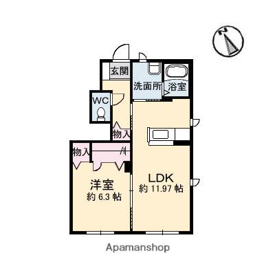 シャーメゾンエピナールG・H(1LDK/1階)の間取り写真
