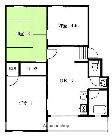 湯川ハイツ(3DK/1階)の間取り写真
