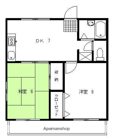 コーポ蔵(2DK/1階)の間取り写真