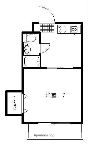 リバティN(1K/2階)の間取り写真