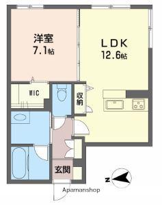 ベレオ杏樹(1LDK/1階)の間取り写真