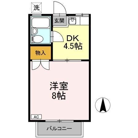 プレジール南昭和(1DK/1階)の間取り写真