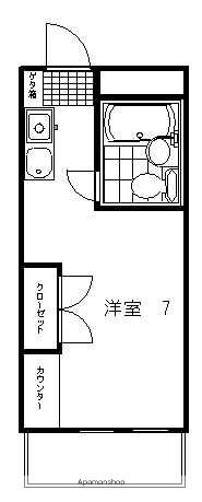 リヴァフィールド(ワンルーム/4階)の間取り写真