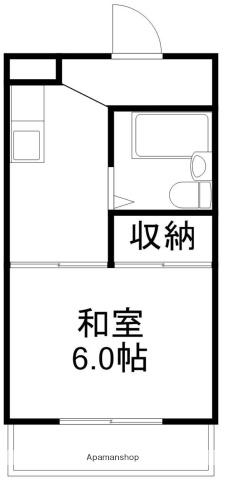 ハイム福居(1K/4階)の間取り写真