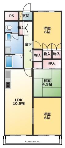 モルシェラ壱番館(3LDK/8階)の間取り写真