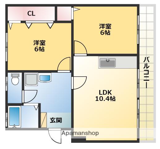 モナフォレスト(2LDK/2階)の間取り写真