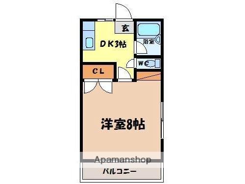 コーポ平成(1K/2階)の間取り写真