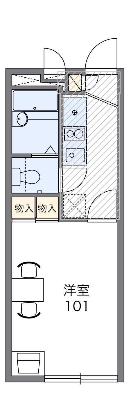 レオパレスコンフォート翠松(1K/1階)の間取り写真