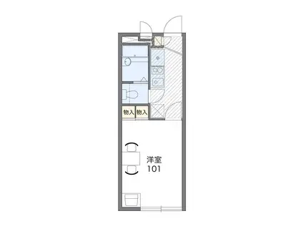 レオパレスメルベーユ 昭和(1K/2階)の間取り写真