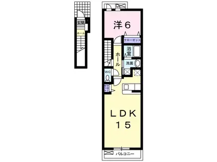 シエナヒル(1LDK/2階)の間取り写真