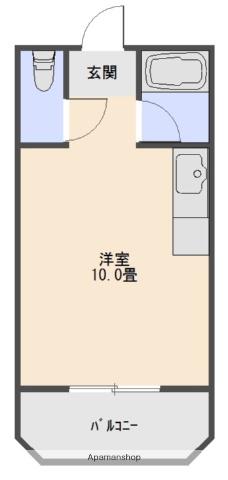 シティーハイム鳴門(ワンルーム/3階)の間取り写真