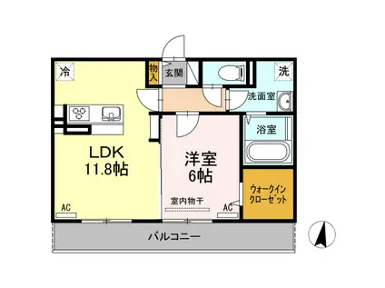 キャトルセゾン(1LDK/3階)の間取り写真