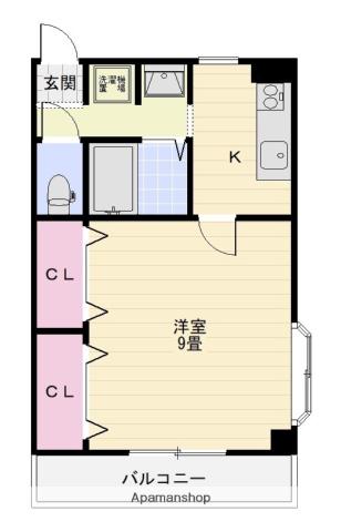 タイム8(1K/3階)の間取り写真