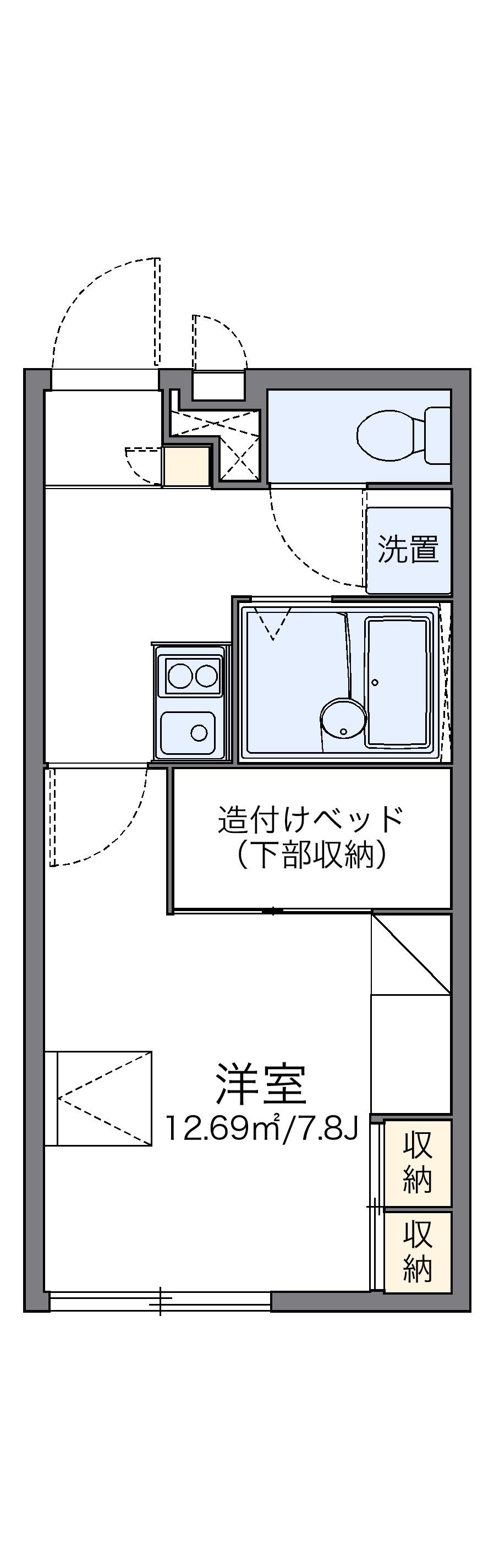 レオパレスタウンコート南矢三(1K/1階)の間取り写真