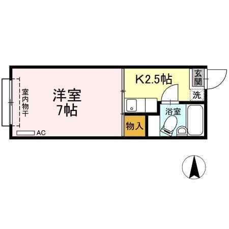 コーポ橋田(1K/1階)の間取り写真