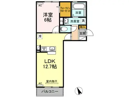 アイリーブ庄町(1LDK/3階)の間取り写真