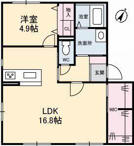 シャーメゾン ブルーム 2(1LDK/1階)の間取り写真