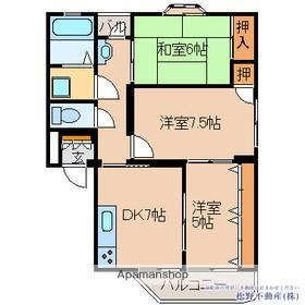 ライズマンション大町(3DK/3階)の間取り写真