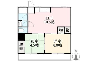 ヴェルヴィルKITA(2LDK/1階)の間取り写真