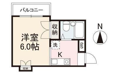 サンハイツ太田(1K/4階)の間取り写真