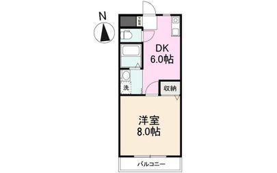 ガーデンハイツ三名弐番館(1DK/1階)の間取り写真