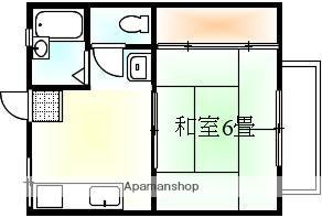ヴィラ花の宮(1K/2階)の間取り写真