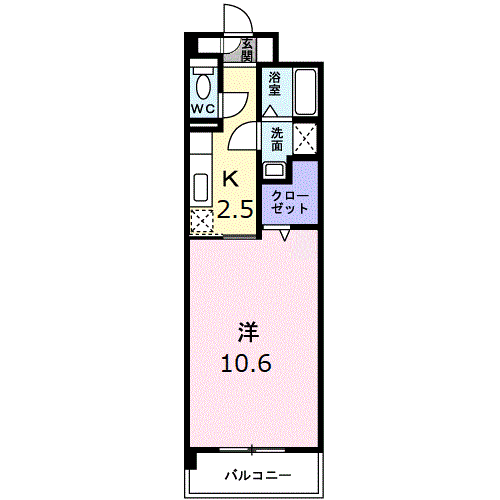 ヴィドゥ カンパーニュ(1K/2階)の間取り写真