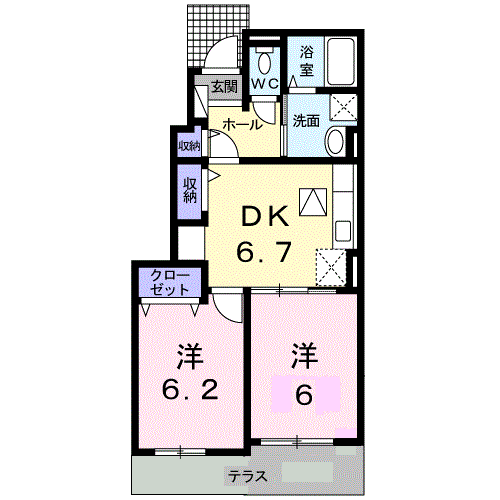 FURURU(2DK/1階)の間取り写真