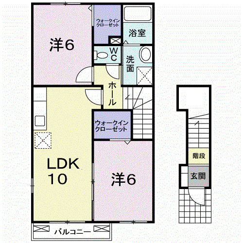 エテルノグランツⅣ(2LDK/2階)の間取り写真