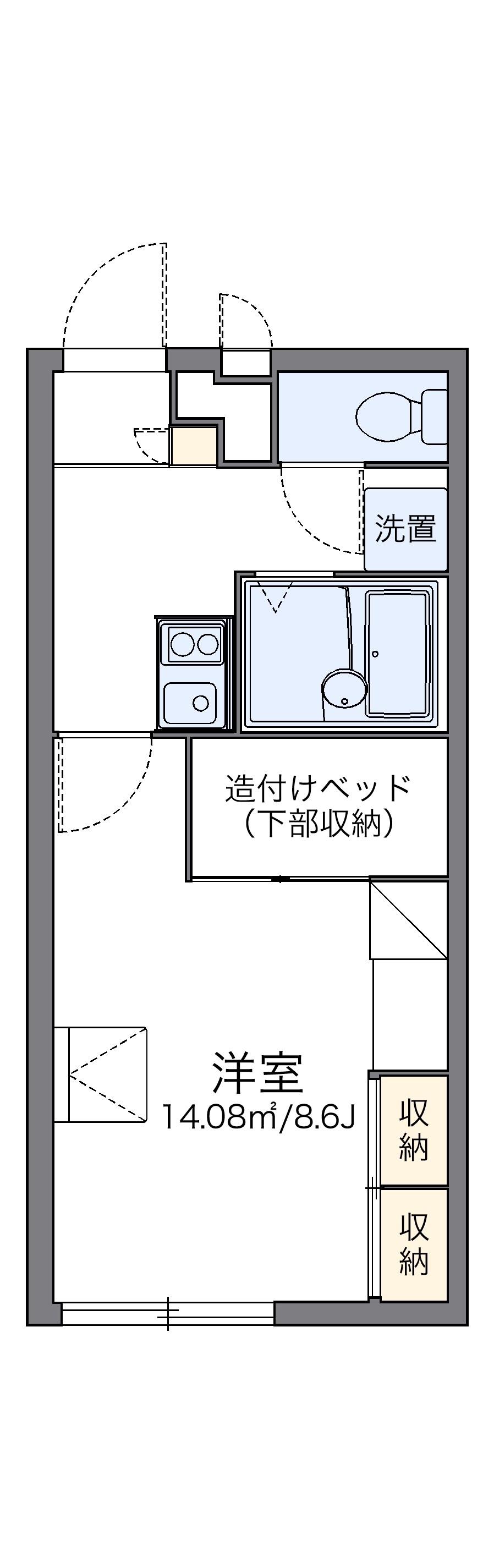 レオパレスエスポワール(1K/1階)の間取り写真
