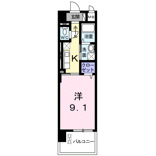 モア ドリーム(1K/2階)の間取り写真