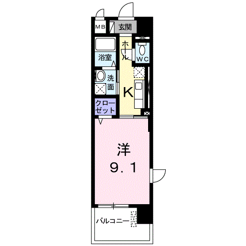モア ドリーム(1K/3階)の間取り写真