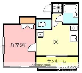 平山マンション(1DK/2階)の間取り写真