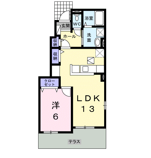 PORTEREGALOⅠ(1LDK/1階)の間取り写真