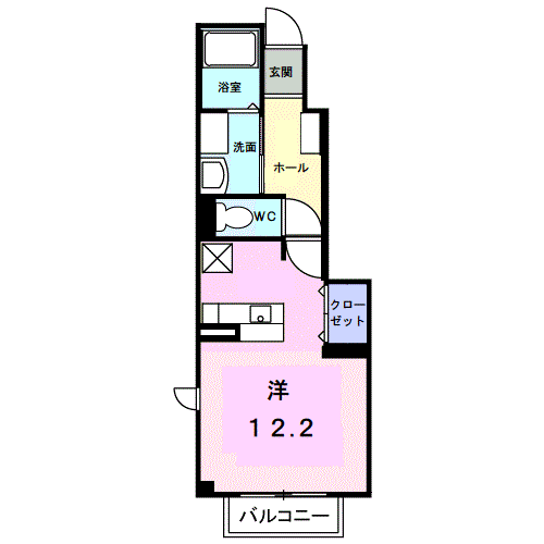 サニ-サイドハウス森A(ワンルーム/1階)の間取り写真