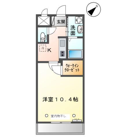 メルヴェーユ(1K/2階)の間取り写真