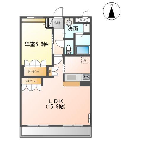 マーヴェラス・N(1LDK/2階)の間取り写真