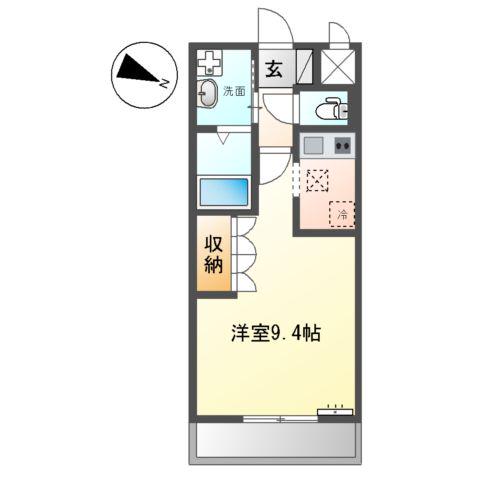 ラ・フォルテ(1K/1階)の間取り写真