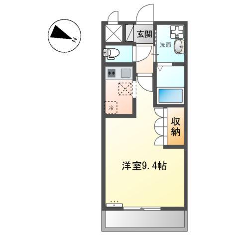 ラ・フォルテ(1K/1階)の間取り写真