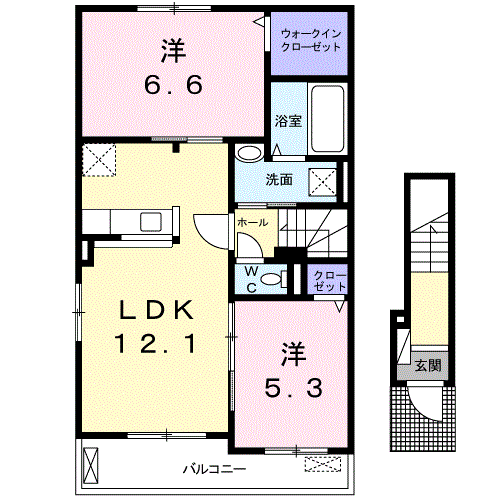 メゾン アルモニー(2LDK/2階)の間取り写真