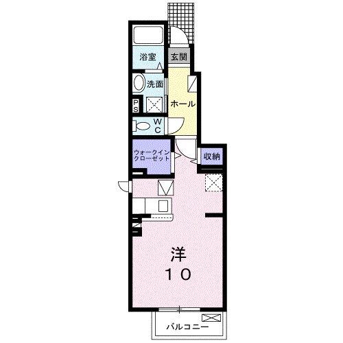 イストワールKITA A(ワンルーム/1階)の間取り写真