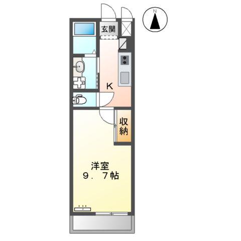 シエルエトワール(1K/1階)の間取り写真