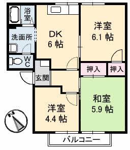 フレグランス・キャンディ(3DK/2階)の間取り写真