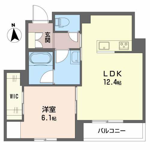 ヴォワレ エ フルール新北町(1LDK/3階)の間取り写真
