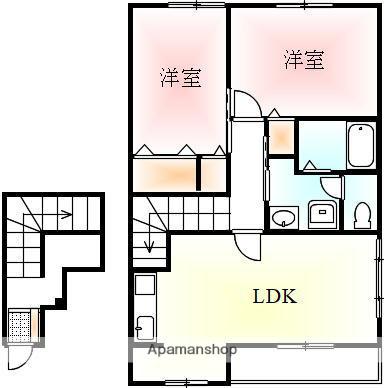 ペガサス弐番館(2LDK/2階)の間取り写真