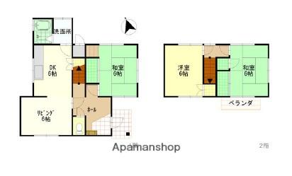 鬼無町藤井一戸建て(4DK/2階)の間取り写真