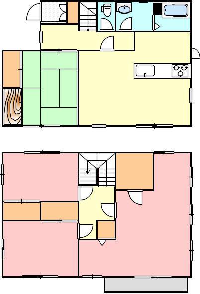 高松琴平電鉄琴平線 挿頭丘駅 徒歩57分 2階建 築32年(4LDK)の間取り写真