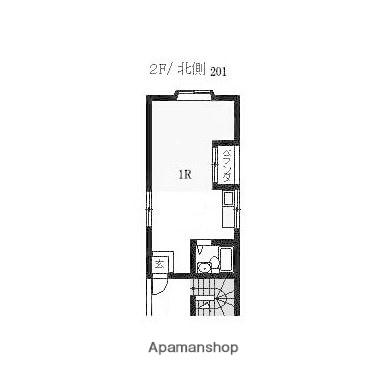 元山アパート(ワンルーム/2階)の間取り写真